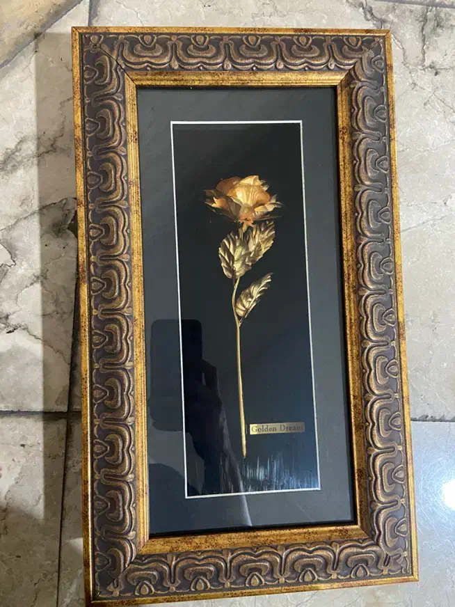 تابلو گل رز با ورق طلا|تابلو، نقاشی، عکس|تهران, مینی‌سیتی (شهرک نفت)|دیوار