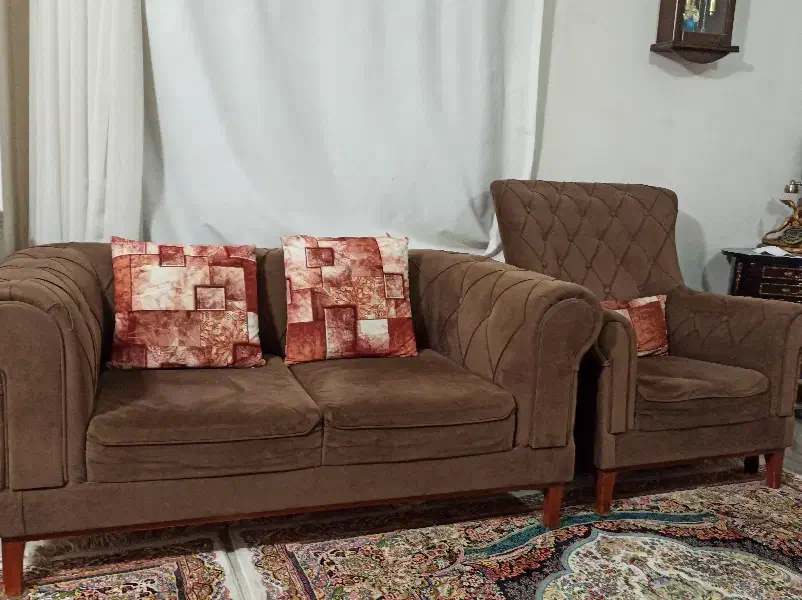 مبل7 نفره قهوه ای|مبلمان خانگی و میز عسلی|بوکان, |دیوار