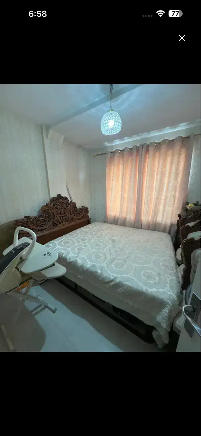 تخت منبت کاری چوب تمام راش|تخت و سرویس خواب|تهران, شهید اسدی|دیوار