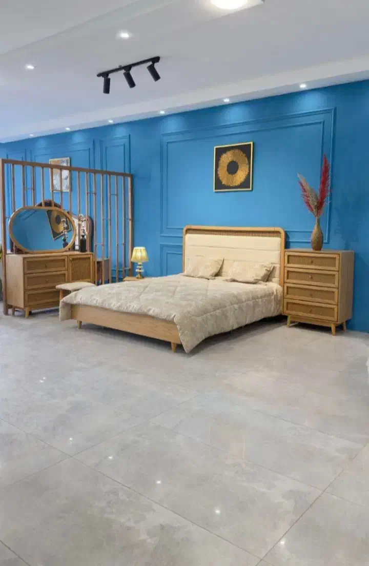 سرویس خواب مدل حصیری ترند//آقای چوبی|تخت و سرویس خواب|خمینی‌شهر, |دیوار