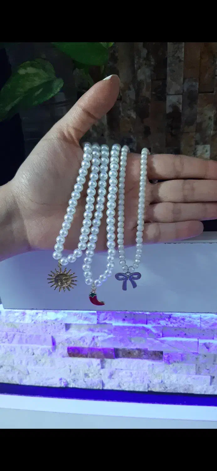 گردنبند مروارید دست‌ساز  ظریف، شیک و خاص|زیورآلات و اکسسوری|سمنان, |دیوار