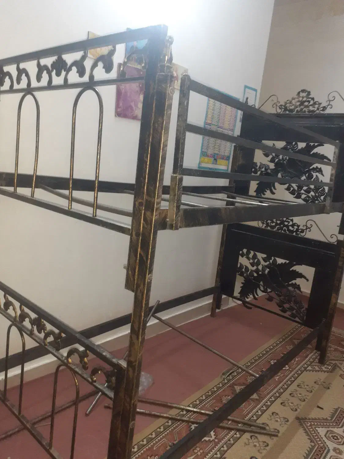 تخت دو طبقه آهنی|تشک تختخواب|چناران, |دیوار