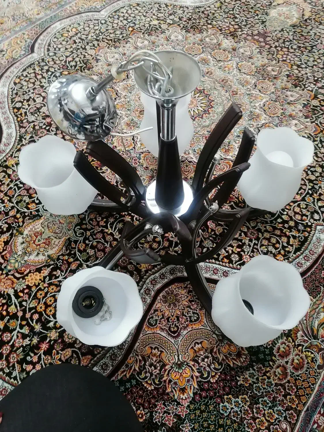 لوستر  5 شاخه|لوستر و چراغ آویز|شیراز, رکن‌آباد|دیوار