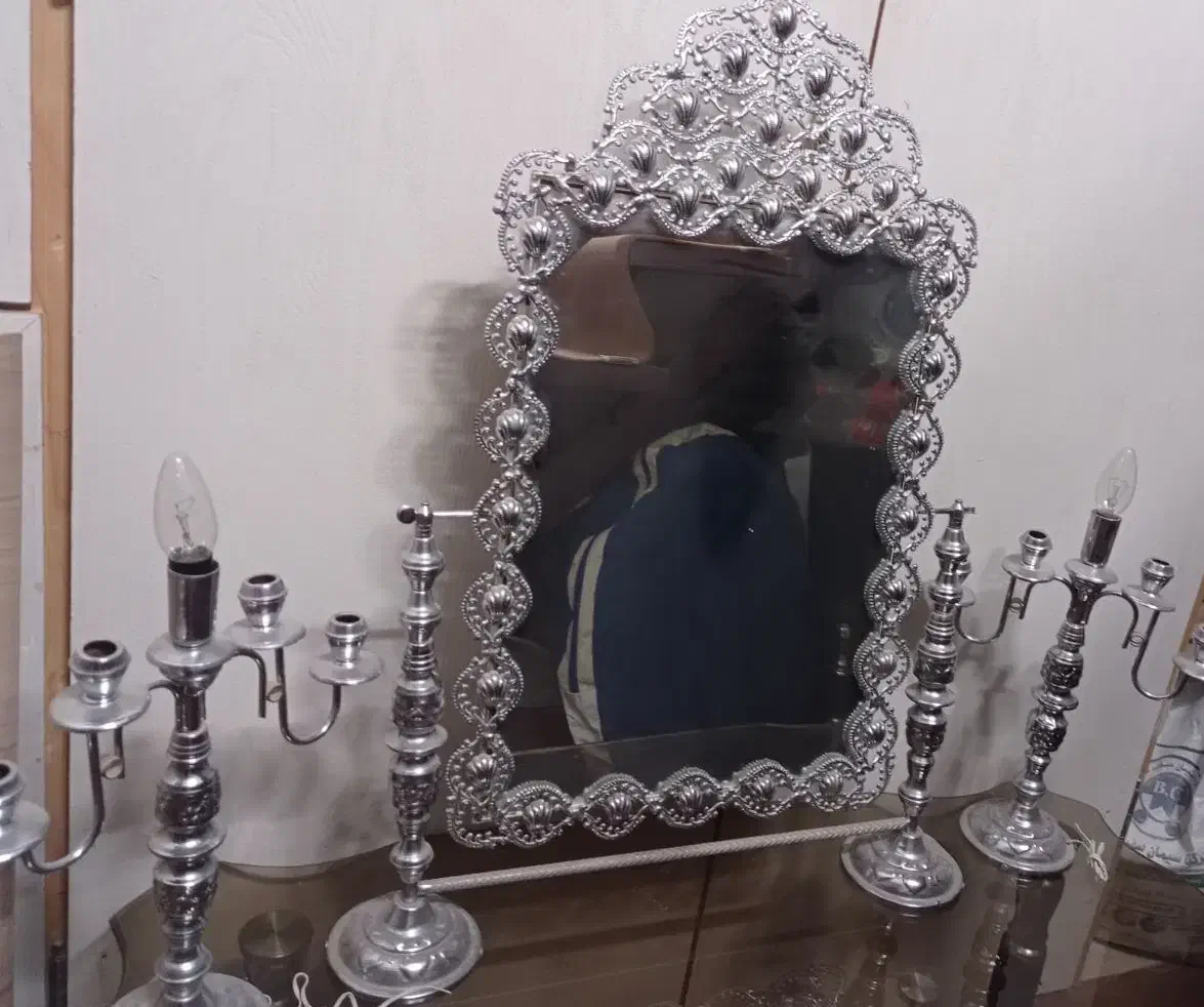 آیینه و شمعدان|صنایع دستی و سایر لوازم تزئینی|اردکان, |دیوار