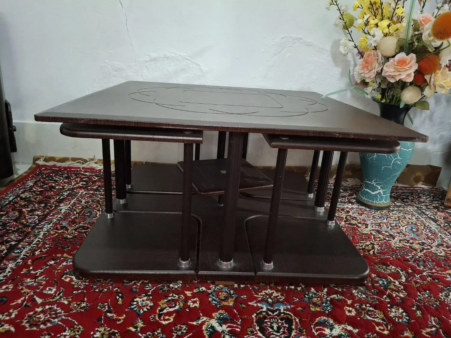 مبل چوبی 9 نفره|مبلمان خانگی و میز عسلی|سلمان‌شهر, |دیوار