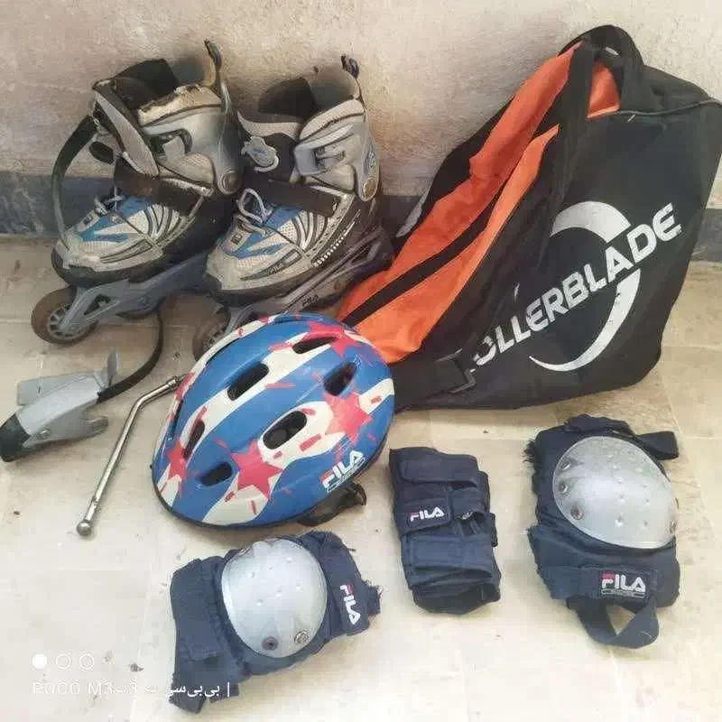 اسکیت فیلا اصل قابل تنظیم با لوازم و کلاه سالم|دوچرخه، اسکیت، اسکوتر|محمودآباد, |دیوار