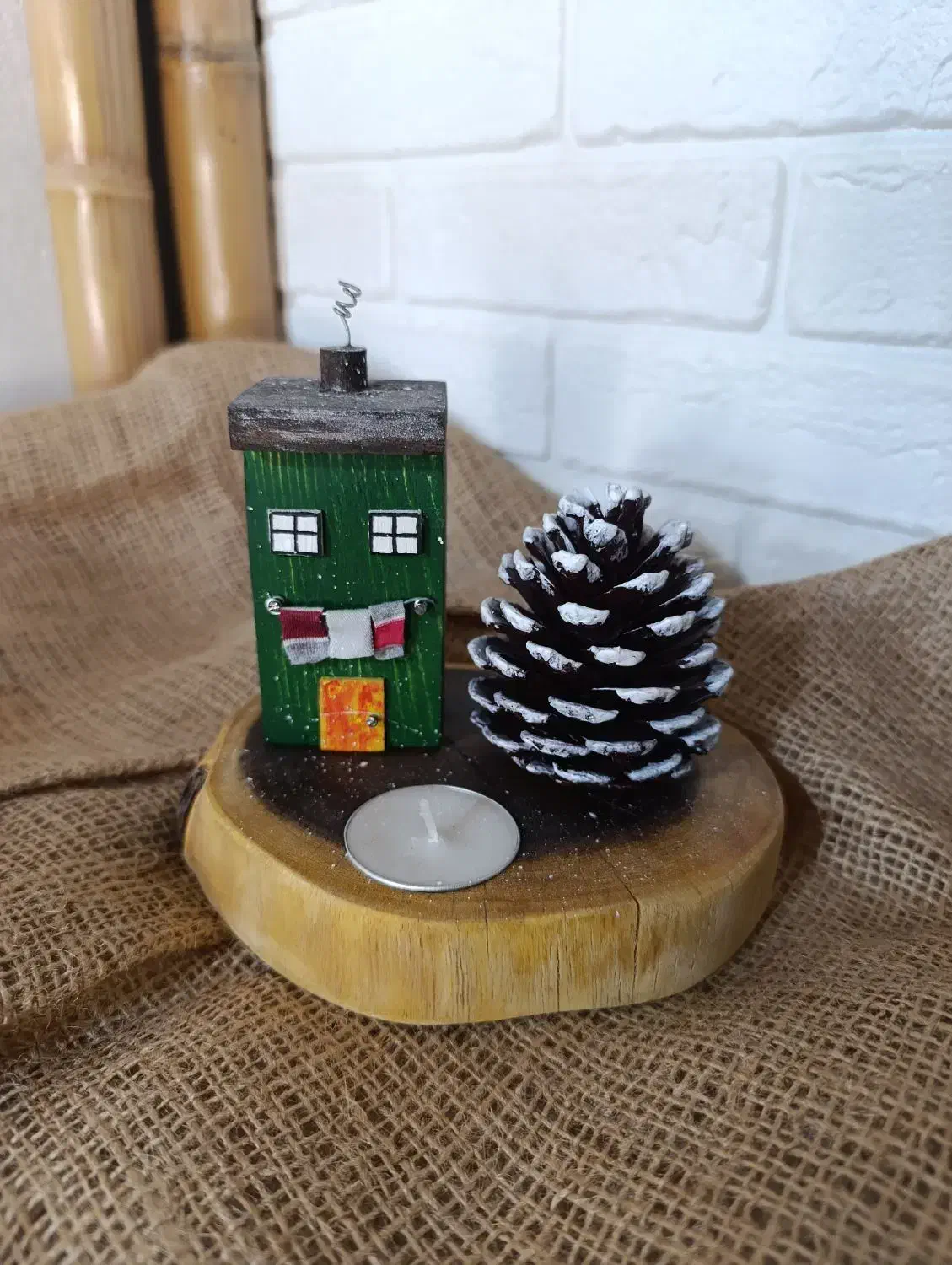 جای شمع وارمر بهمراه خانه رنگی و کاج|صنایع دستی و سایر لوازم تزئینی|بندر انزلی, استادیوم|دیوار