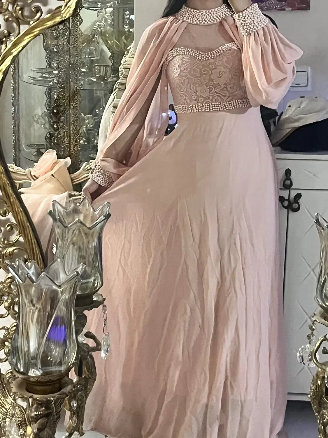 لباس مجلسی حریر گلبهی|لباس|کرج, باغ سیب|دیوار