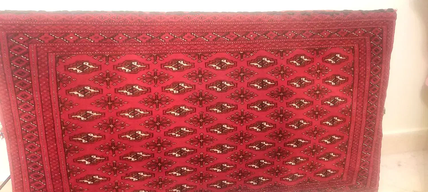 جفت پشتی فرش ترکمن ریز بافت‌ خان/شاه نشین|پشتی|تهران, دریان‌نو|دیوار