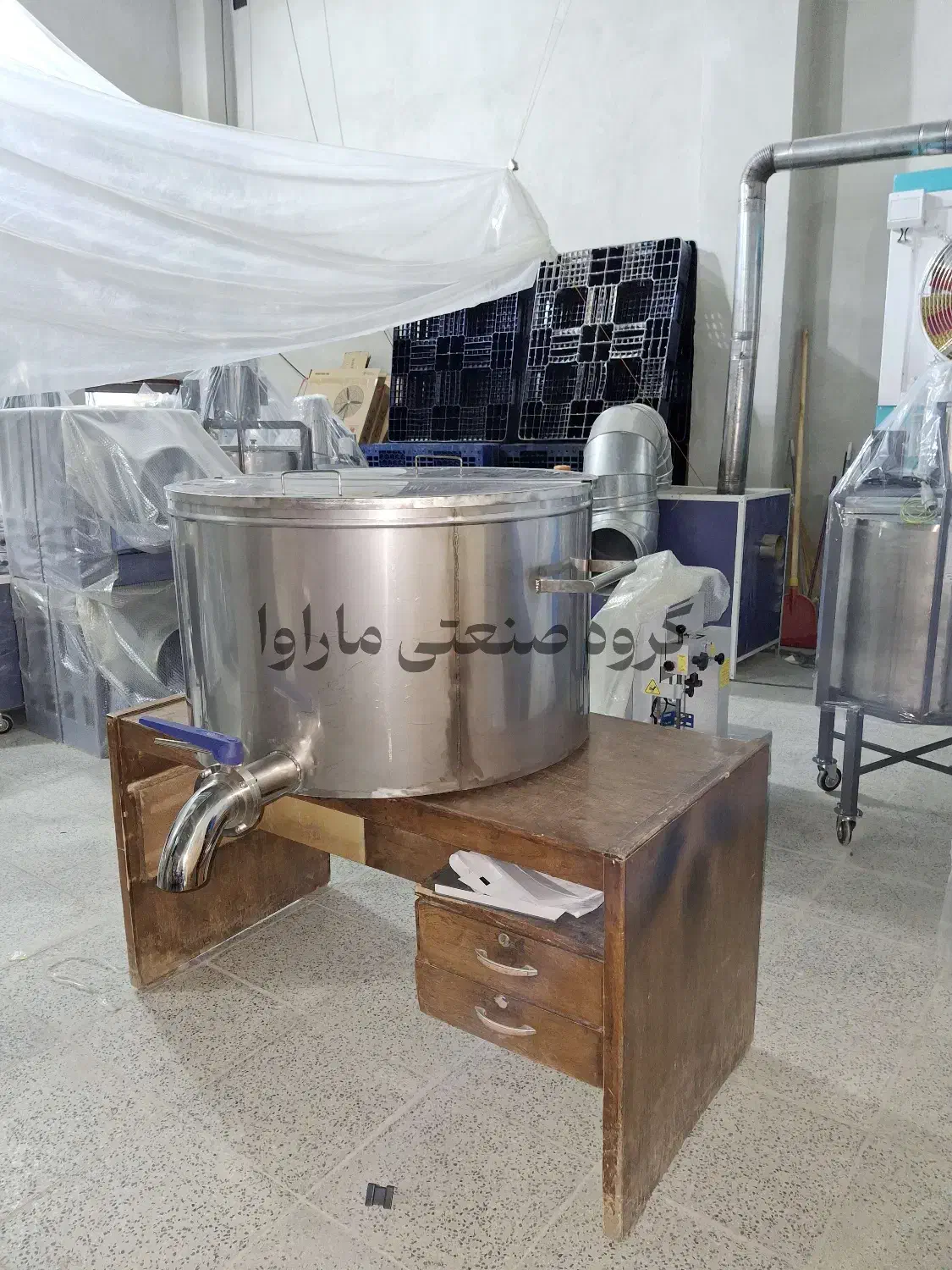 دیگ شیر داغ جوش کن 200 لیتر میکسر پاتیل پروسس تانک|ماشین‌آلات صنعتی|شیراز, جمهوری|دیوار