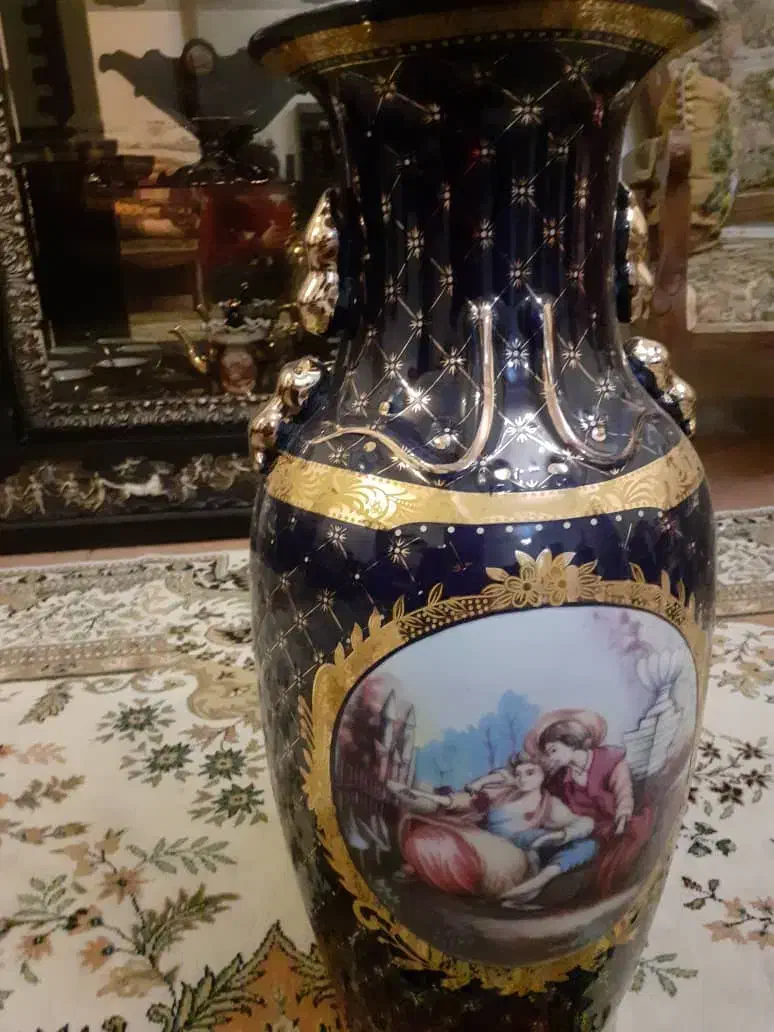 گلدان سرمه ای و طلاکوب لیلی مجنون|مجسمه، تندیس، ماکت|سهند, |دیوار