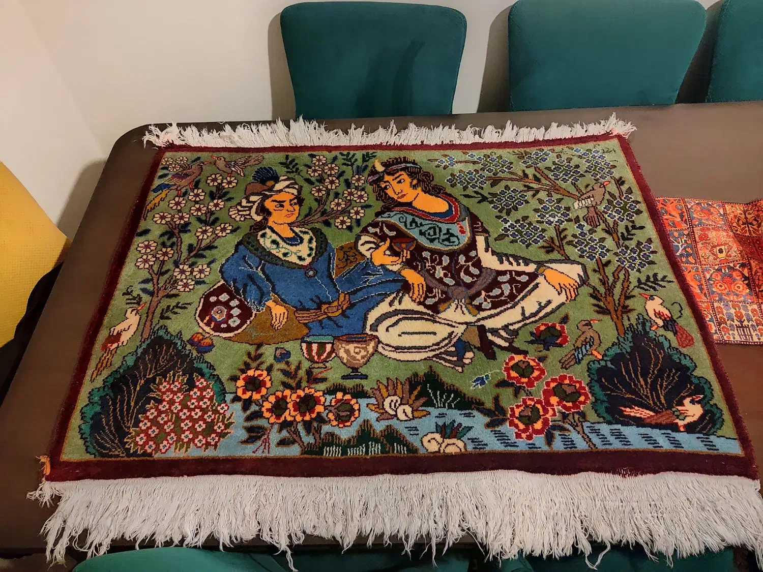 تابلو فرش دست بافت یک متر خیلی قدیمی لیلی مجنون|تابلو فرش|تهران, سعادت‌آباد|دیوار