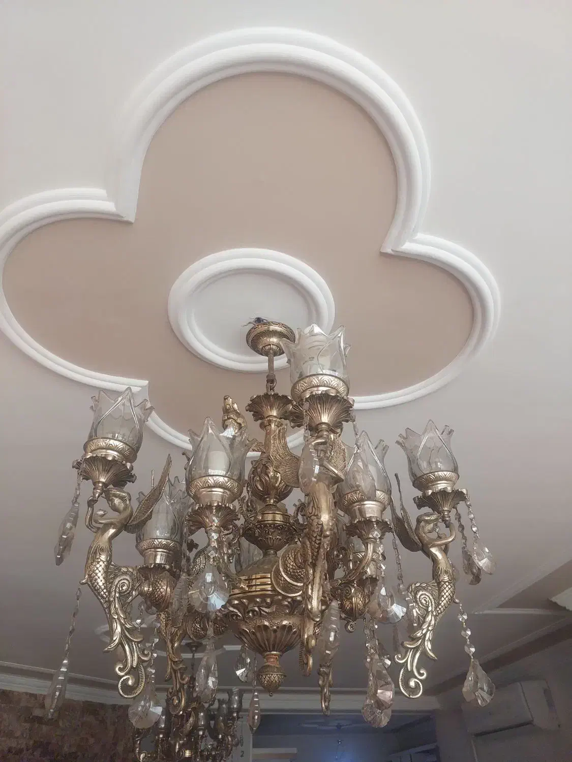 لوستر۱۰شعله برنز|لوستر و چراغ آویز|ارومیه, |دیوار