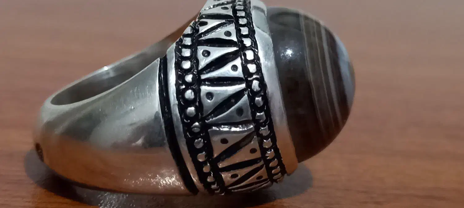 انگشتر عقیق رکاب‌دست‌ساز فخر ۴۳گرم|کلکسیون اشیاء عتیقه|ملارد, |دیوار