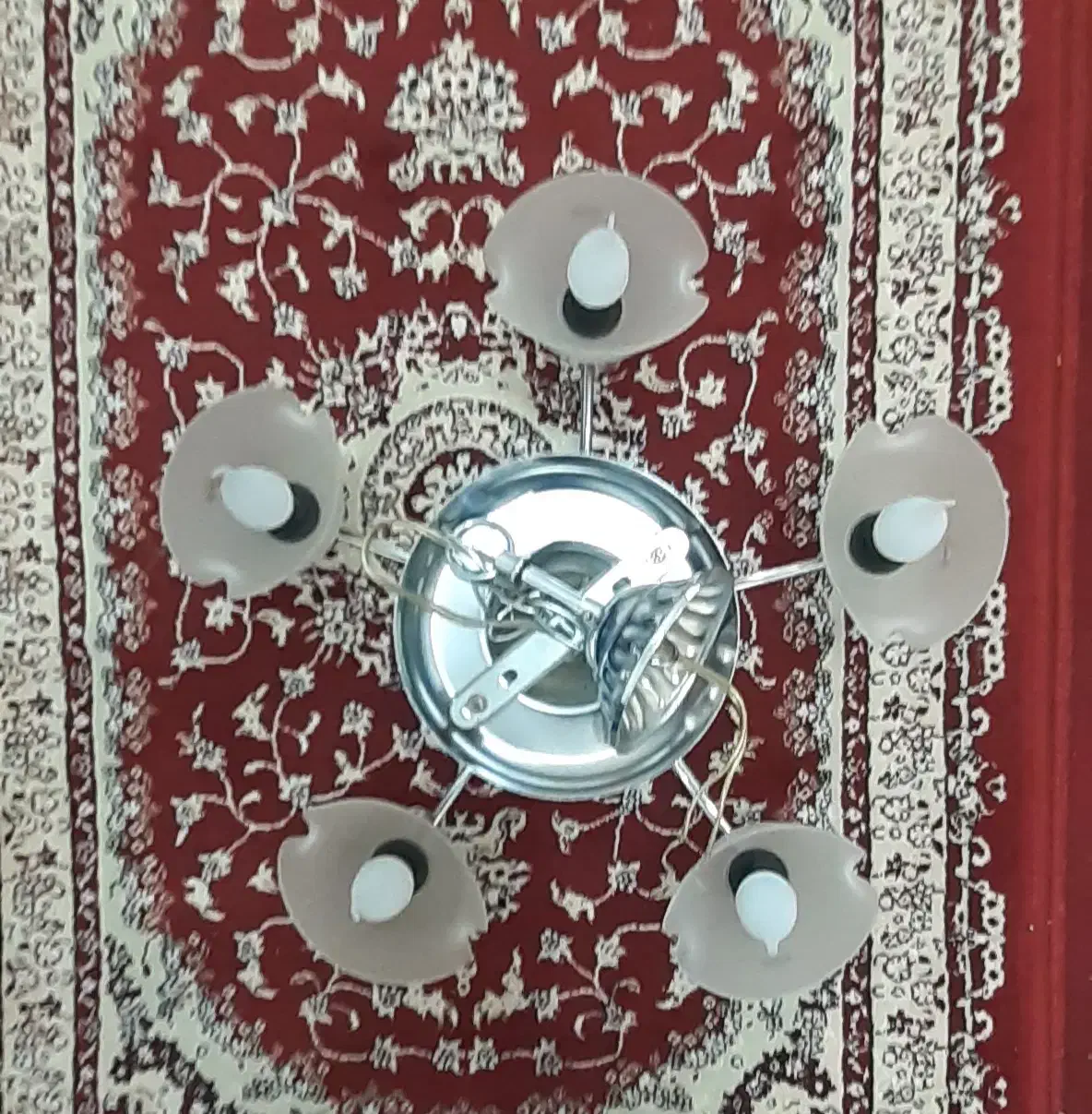 ۲ عدد لوستر ۵ شاخه با لامپ در حد نو|لوستر و چراغ آویز|شیراز, شیخ علی چوپان|دیوار