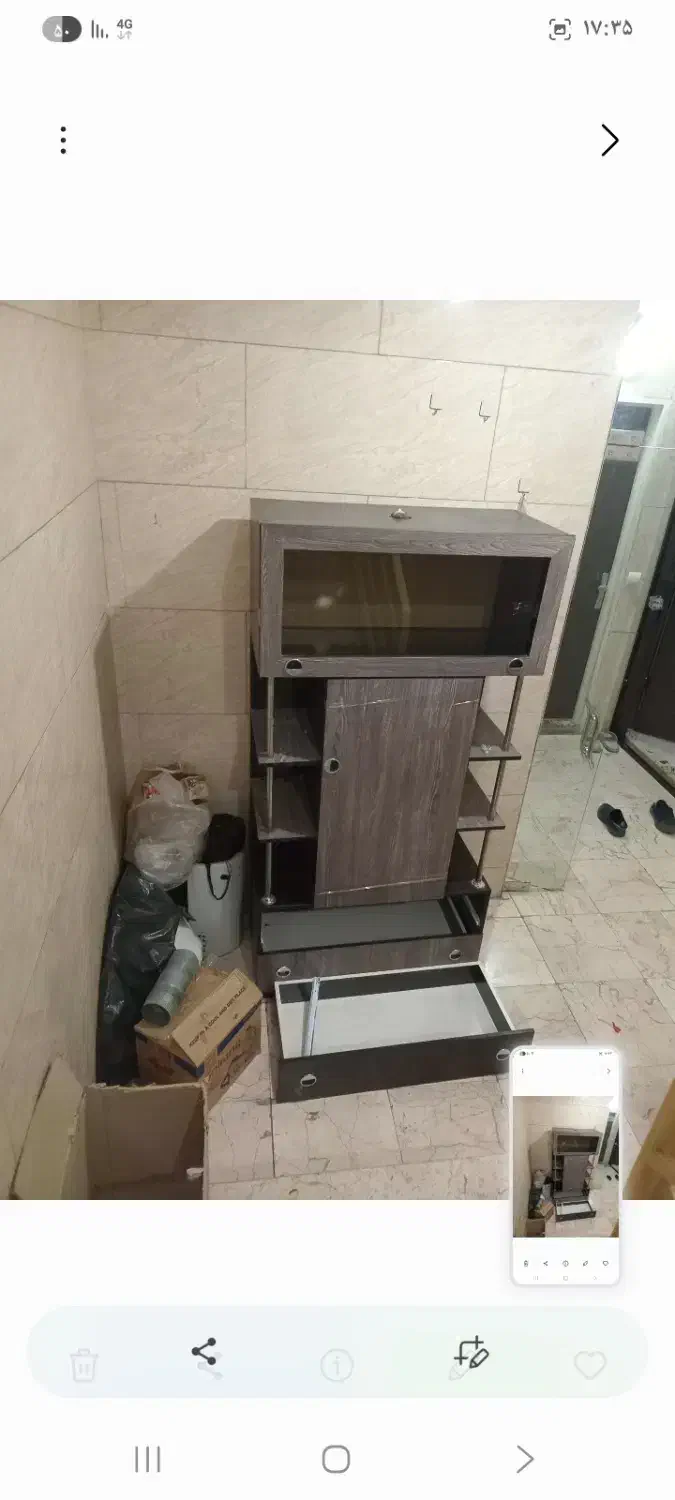 کمد۲کشو ویترین دار یک کشو ریلش باید تعمیر بشه|جاکفشی، کمد، دراور|تهران, دولاب|دیوار