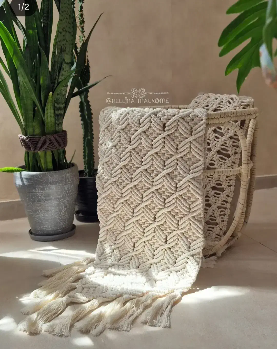 رانر و رومیزی مکرومه ای ،دیوار کوب برگی و رافیا|پرده، رانر، رومیزی|آبیک, |دیوار