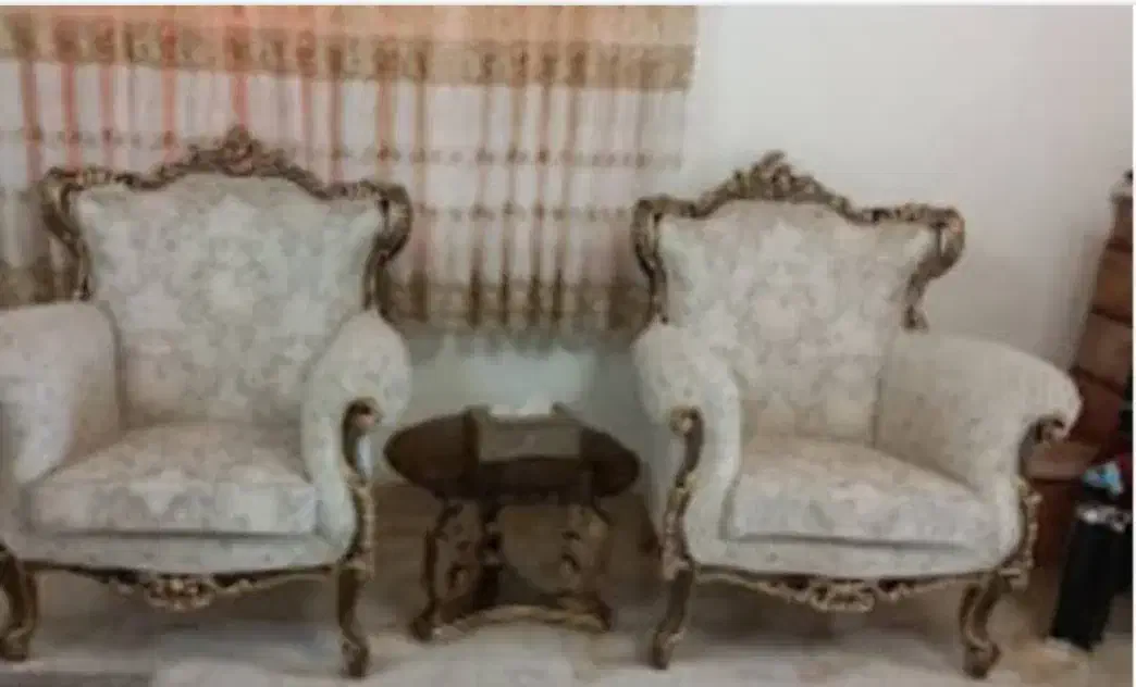 مبل ۹ نفره وناهار خوری ۶ نفره استیل ورق طلا|مبلمان خانگی و میز عسلی|نوشهر, |دیوار