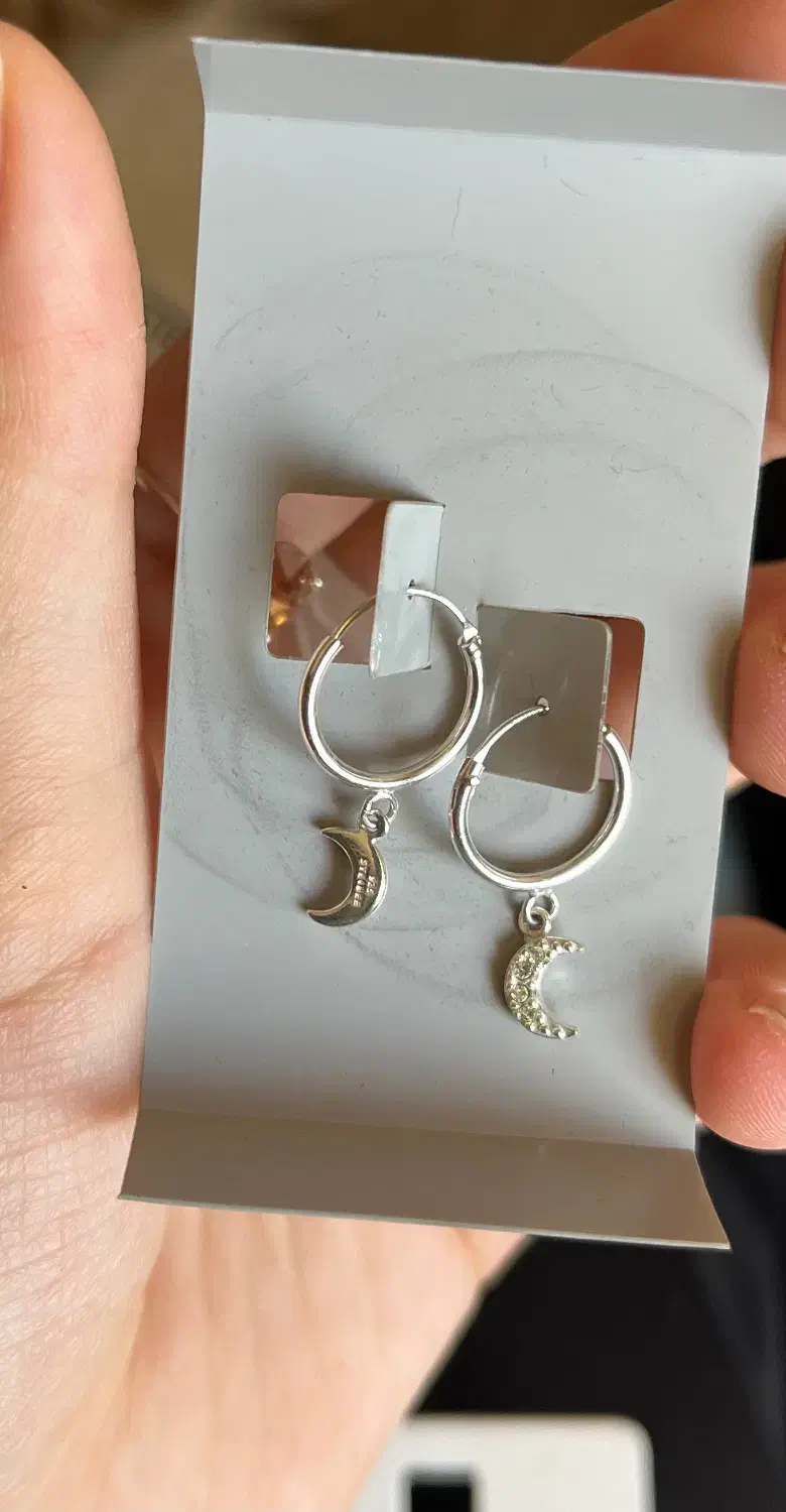 گوشواره ماه نقره|جواهرات|یاسوج, |دیوار