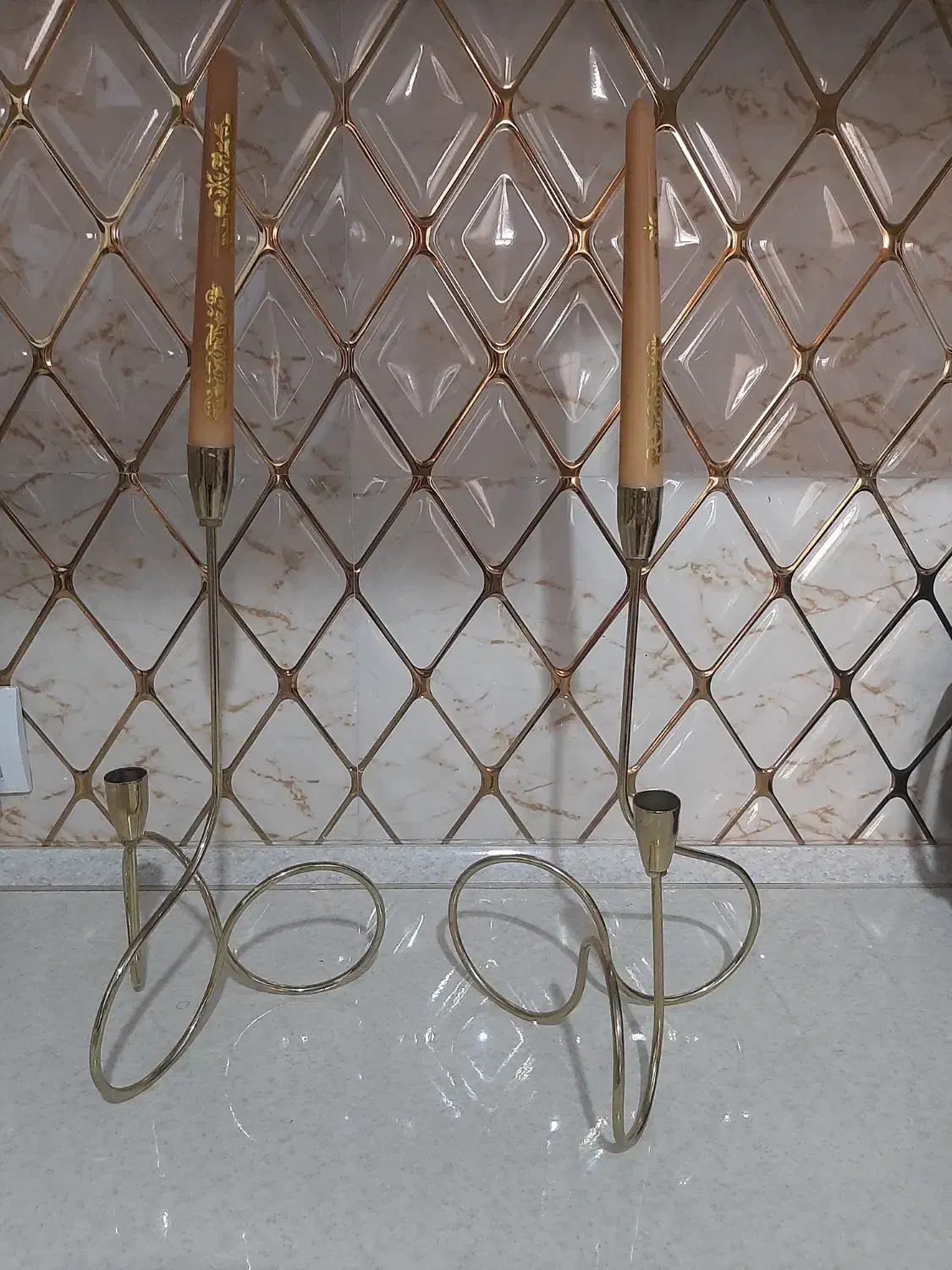 شمعدان با شمع|صنایع دستی و سایر لوازم تزئینی|تبریز, |دیوار