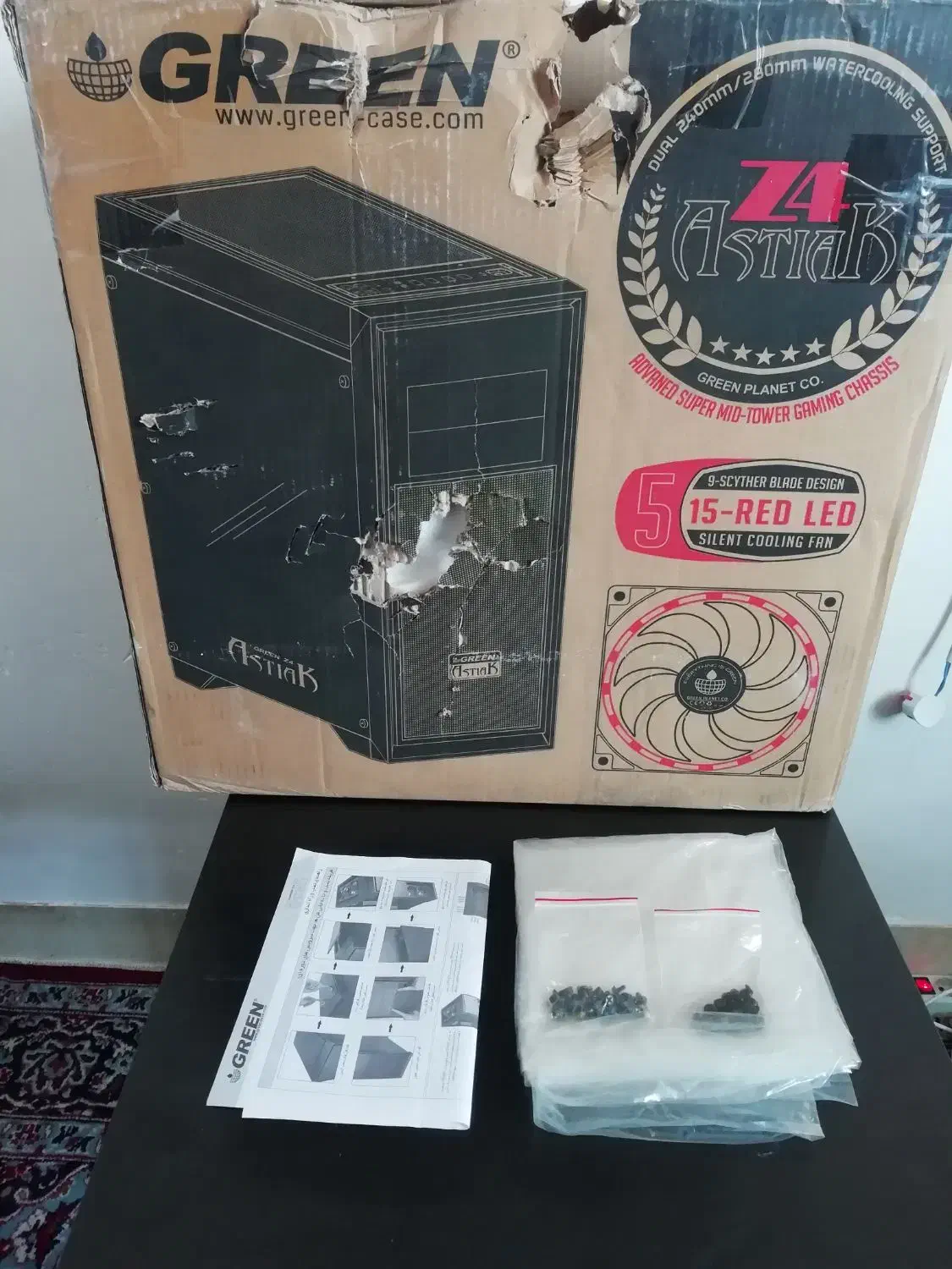 پوسته کیس بزرگ گیمینگ green z4 astiak|قطعات و لوازم جانبی رایانه|اوز, |دیوار