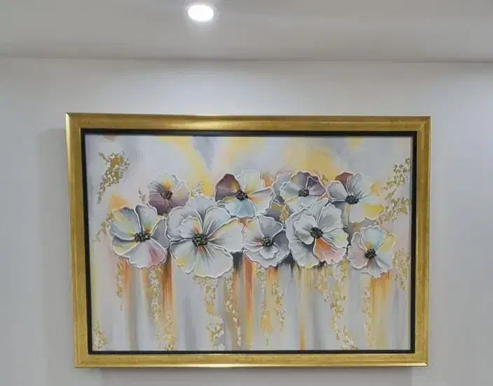 تابلو گل با ورقه های طلا|صنایع دستی و سایر لوازم تزئینی|بندر ماهشهر, |دیوار