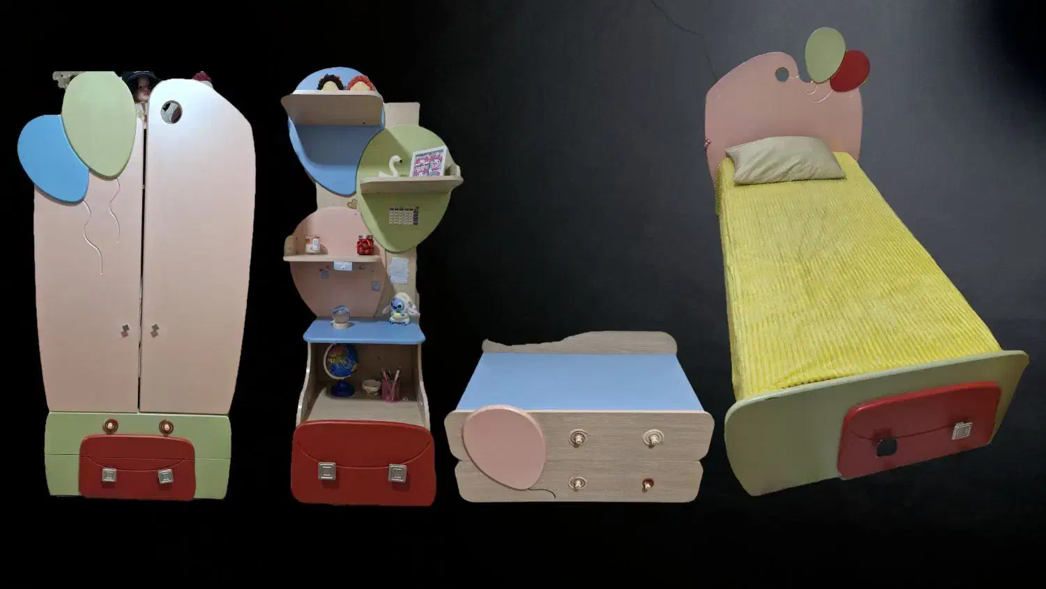 سرویس خواب کودک (دخترانه)|تخت و سرویس خواب|گرگان, |دیوار