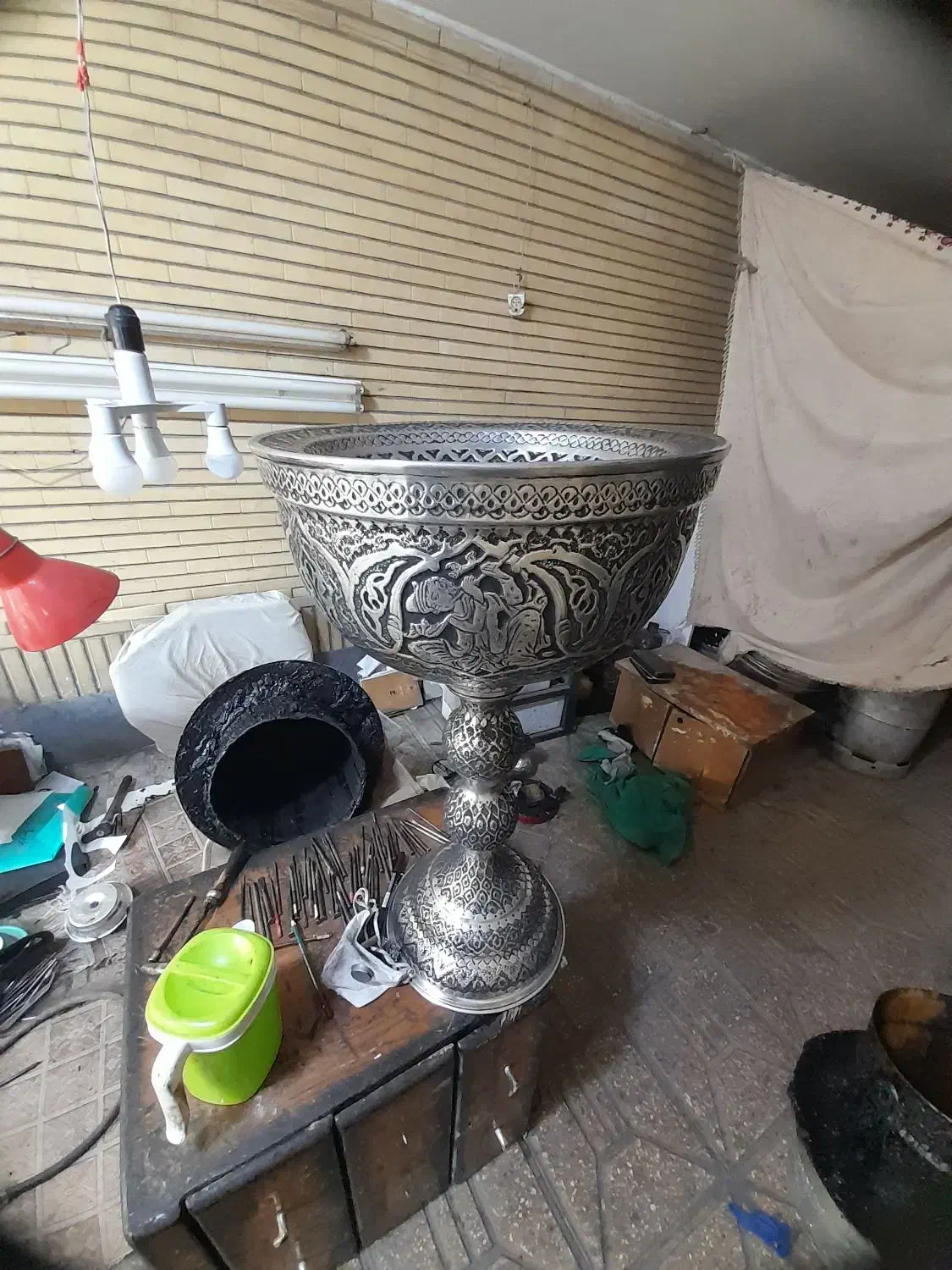 سنگاب قلمزنی فقط از قلمزن بخرید زیر قیمت|صنایع دستی و سایر لوازم تزئینی|اصفهان, آبشار|دیوار