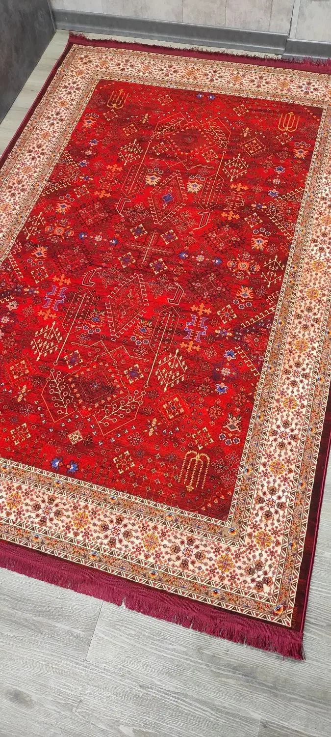 فرش ابریشمی طرح دستباف نقشه سلطان آباد قرمز|فرش|تهران, امین حضور|دیوار