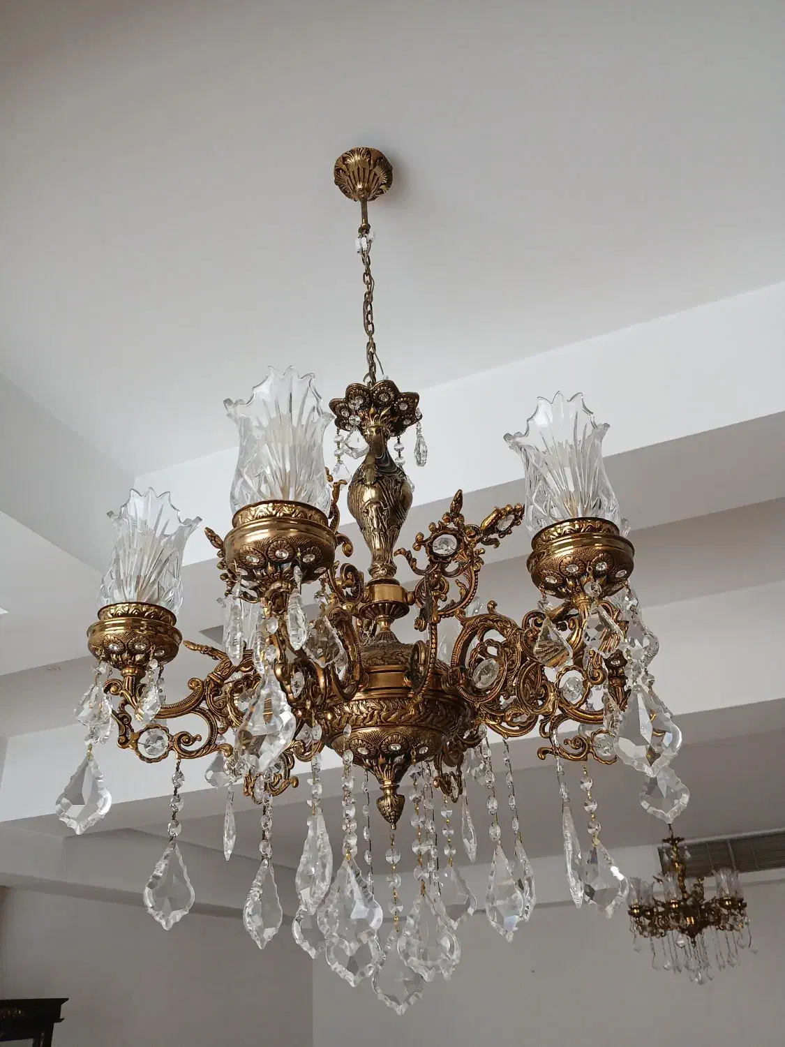 لوستر سقفی برنجی|لوستر و چراغ آویز|تهران, گیشا|دیوار