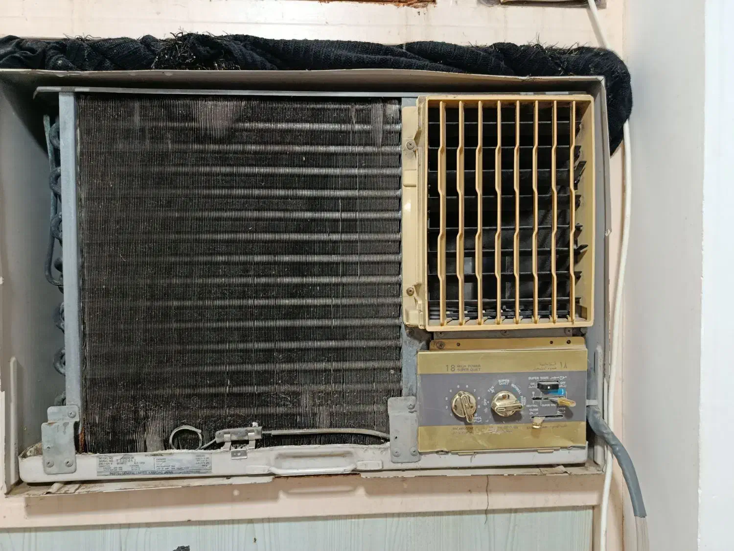 کولر پنجره ای اوجنرال|کولر گازی و فن‌کوئل|بندر دیر, |دیوار