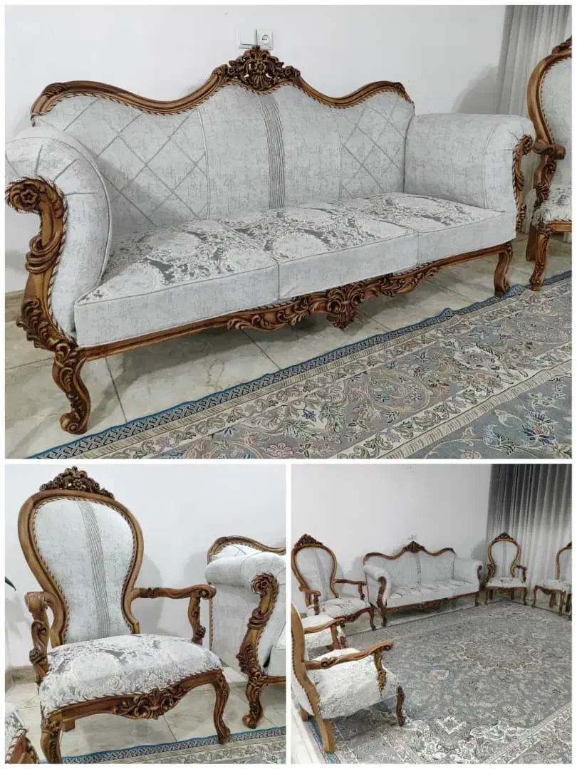 سه سرویس مبل (بعلت تغییرشغل قیمت تولیدی|مبلمان خانگی و میز عسلی|ابریشم, |دیوار