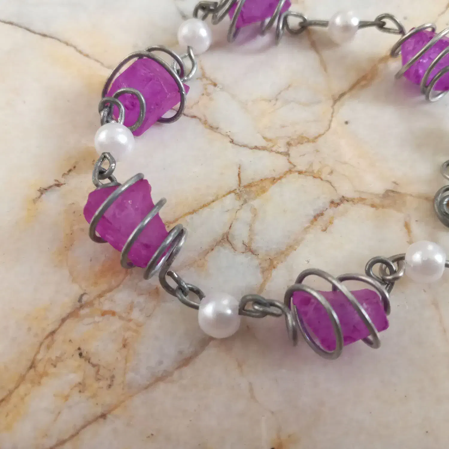 دستبند مروارید سفید و کریستال|بدلیجات|اصفهان, جلالیه|دیوار