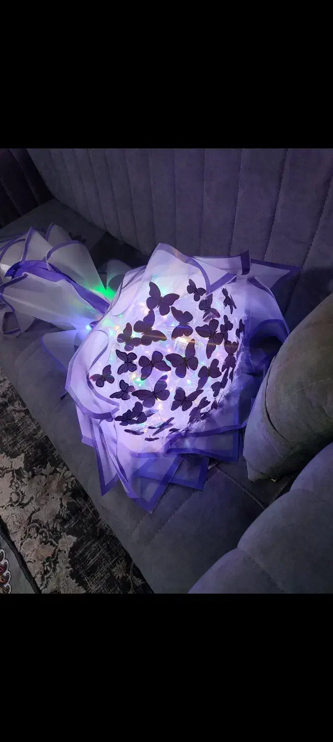 دسته گل پروانه ای چراغ دار تولد سورپرایز خاستگاری|گل مصنوعی|مشهد, شهید معقول|دیوار