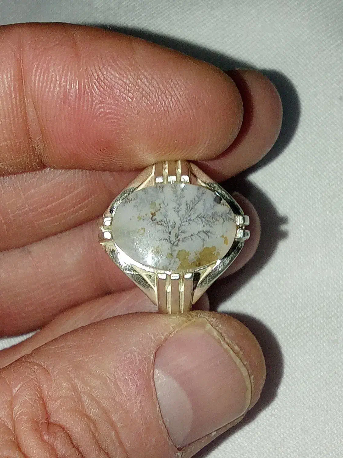 انگشتر یشم یمنی طرح نقطه وشجردرختی|جواهرات|کرمان, |دیوار