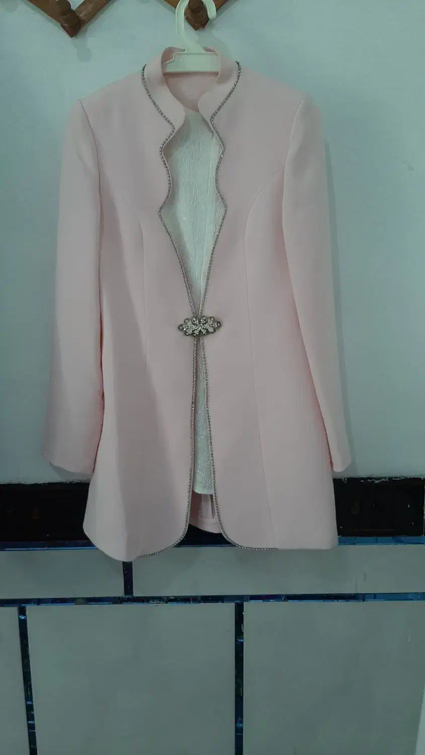 تک وشلوار مجلس صورتی وکرمی|لباس|شوشتر, |دیوار