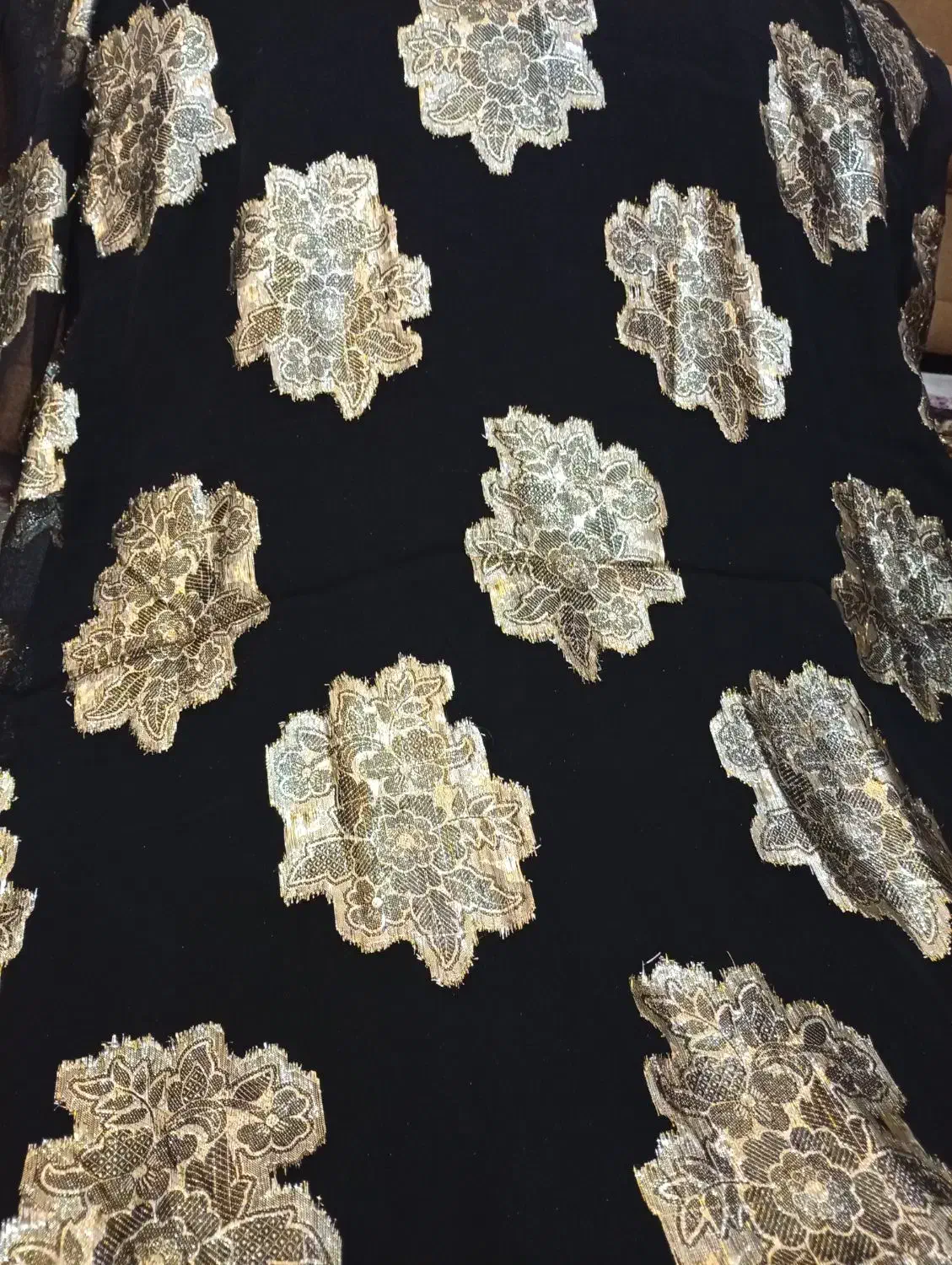 دو قواره پارچه ی زیبا زری مثقال و سرمه ای شیک|لباس|بوکان, |دیوار