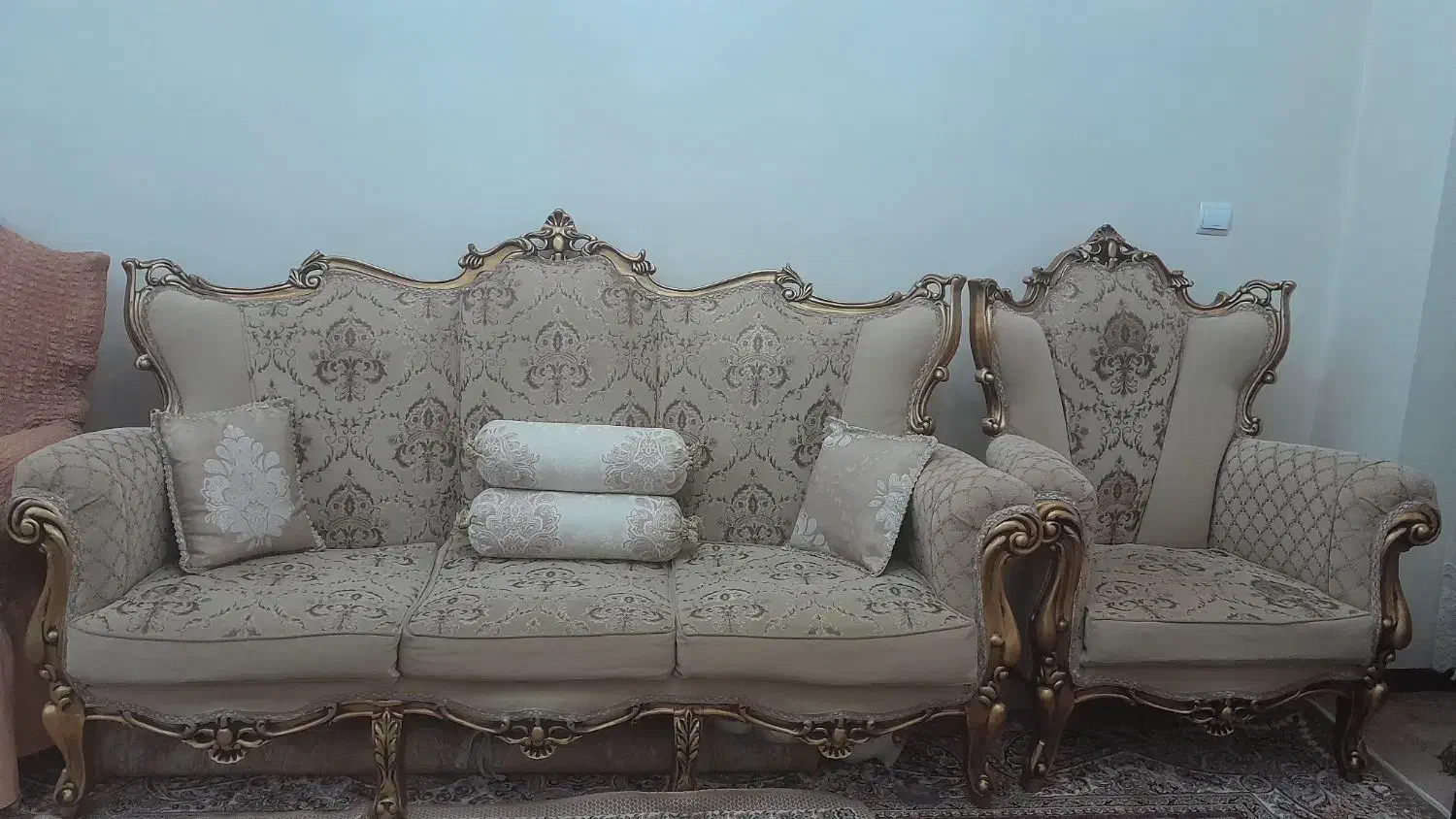 مبل استیل یا سلطنتی و میز غذا خوری|مبلمان خانگی و میز عسلی|چهاردانگه (تهران), |دیوار