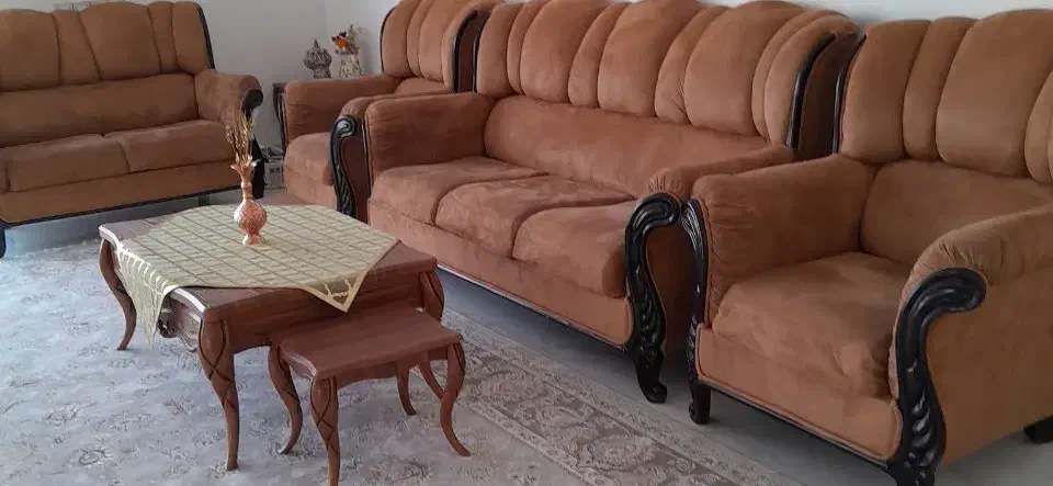 یسرویس مبل راحتی 7نفره خیلی تمیز|مبلمان خانگی و میز عسلی|خنجین, |دیوار