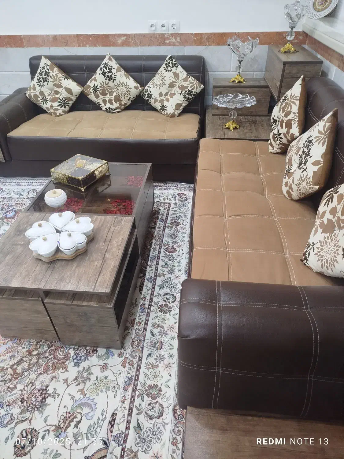 سرویس مبلمان ۹نفره مدل L|مبلمان خانگی و میز عسلی|کنگاور, |دیوار