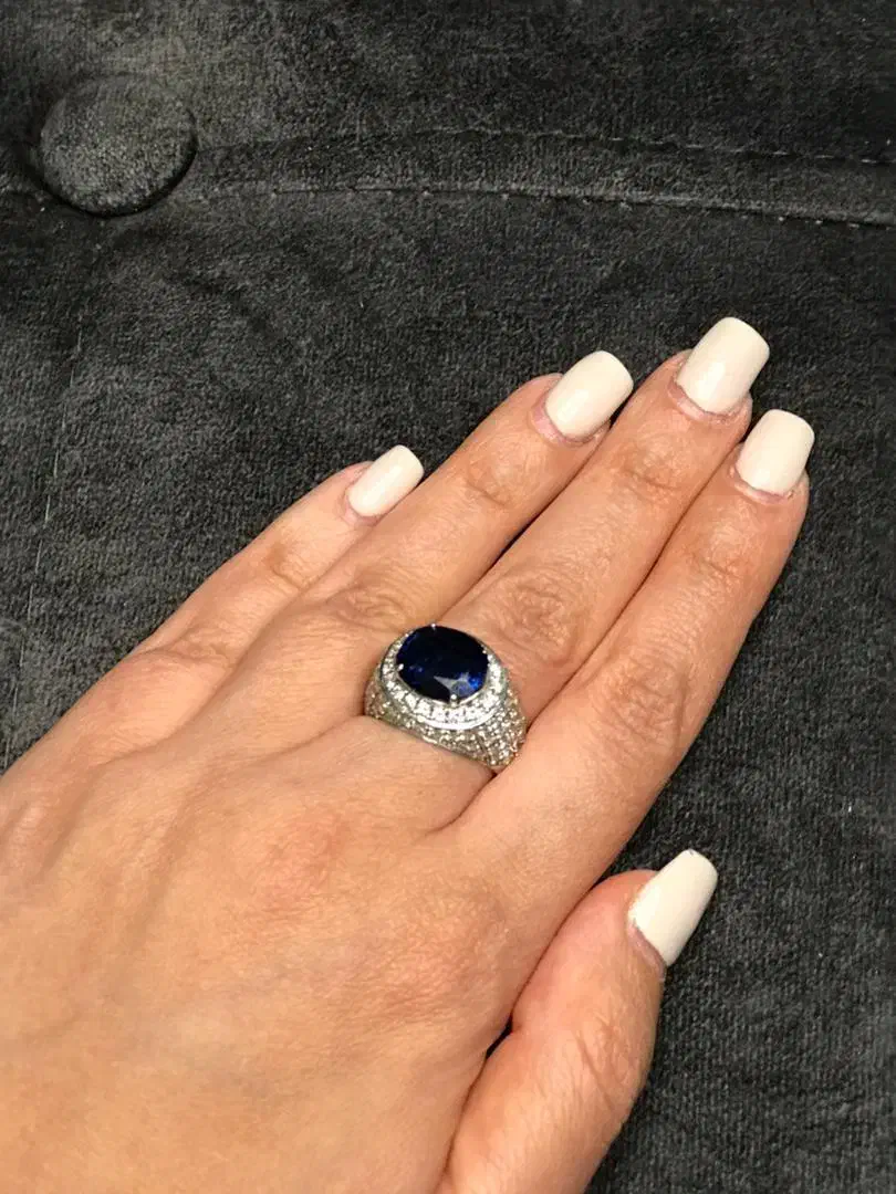 انگشتر جواهر برلیان و یاقوت کبود مردانه|جواهرات|تهران, شهرک کوهسار|دیوار