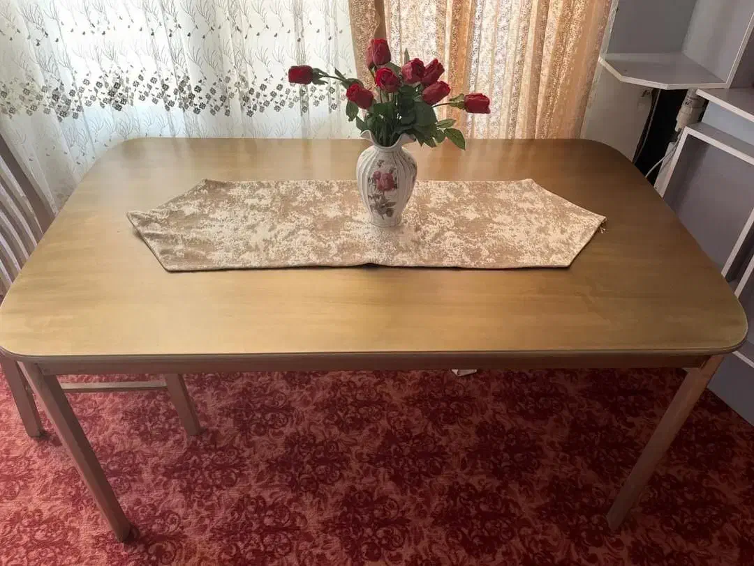 میز نهار خوری 6نفره جنس چوب|میز و صندلی غذاخوری|میانه, |دیوار