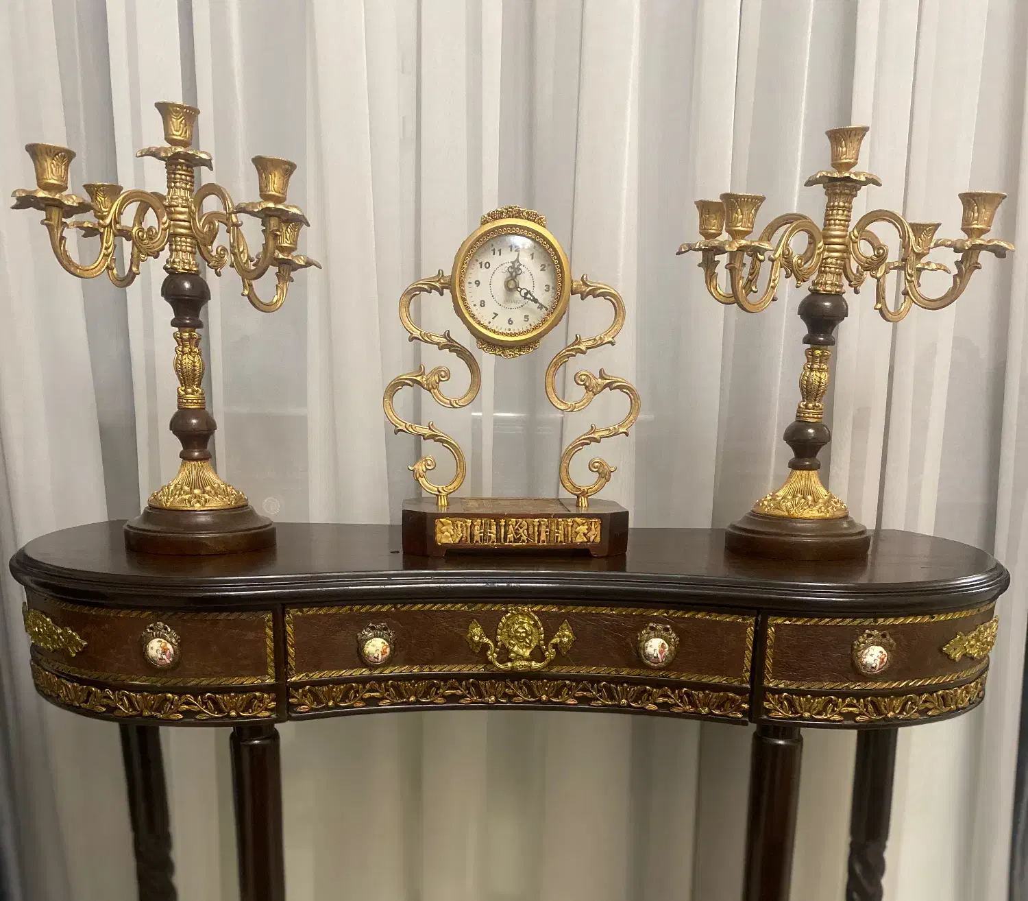 میز کنسول انتیک ساعت شمعدان قدیمی شمعدون عتیقه|کلکسیون اشیاء عتیقه|تهران, حافظیه|دیوار
