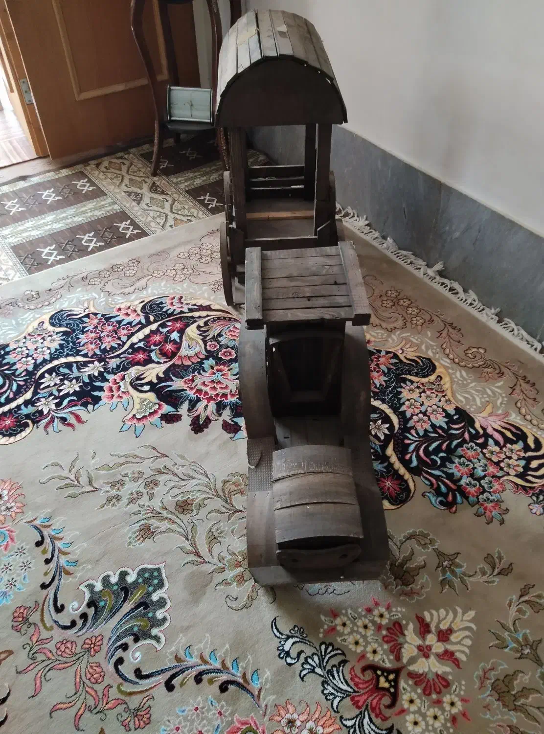 کالسکه چوبی زیبا|صنایع دستی و سایر لوازم تزئینی|قم, بنیاد|دیوار