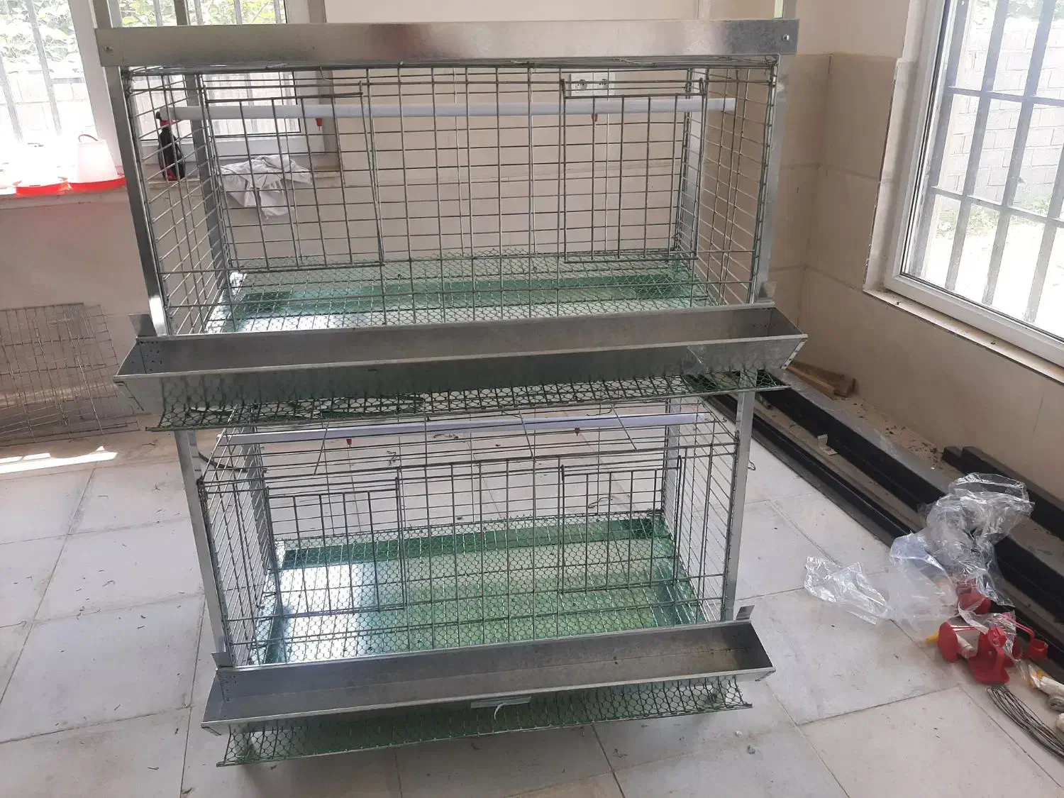 قفس دو طبقه مرغ تخمگذار|لوازم جانبی حیوانات|خرم‌آباد (تنکابن), |دیوار