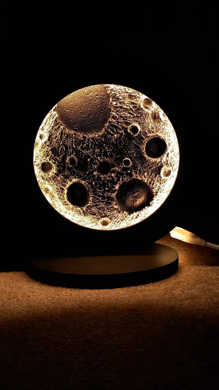 تابلو دکوراتیو ماه با نورپردازی|تابلو، نقاشی، عکس|رشت, فلسطین|دیوار