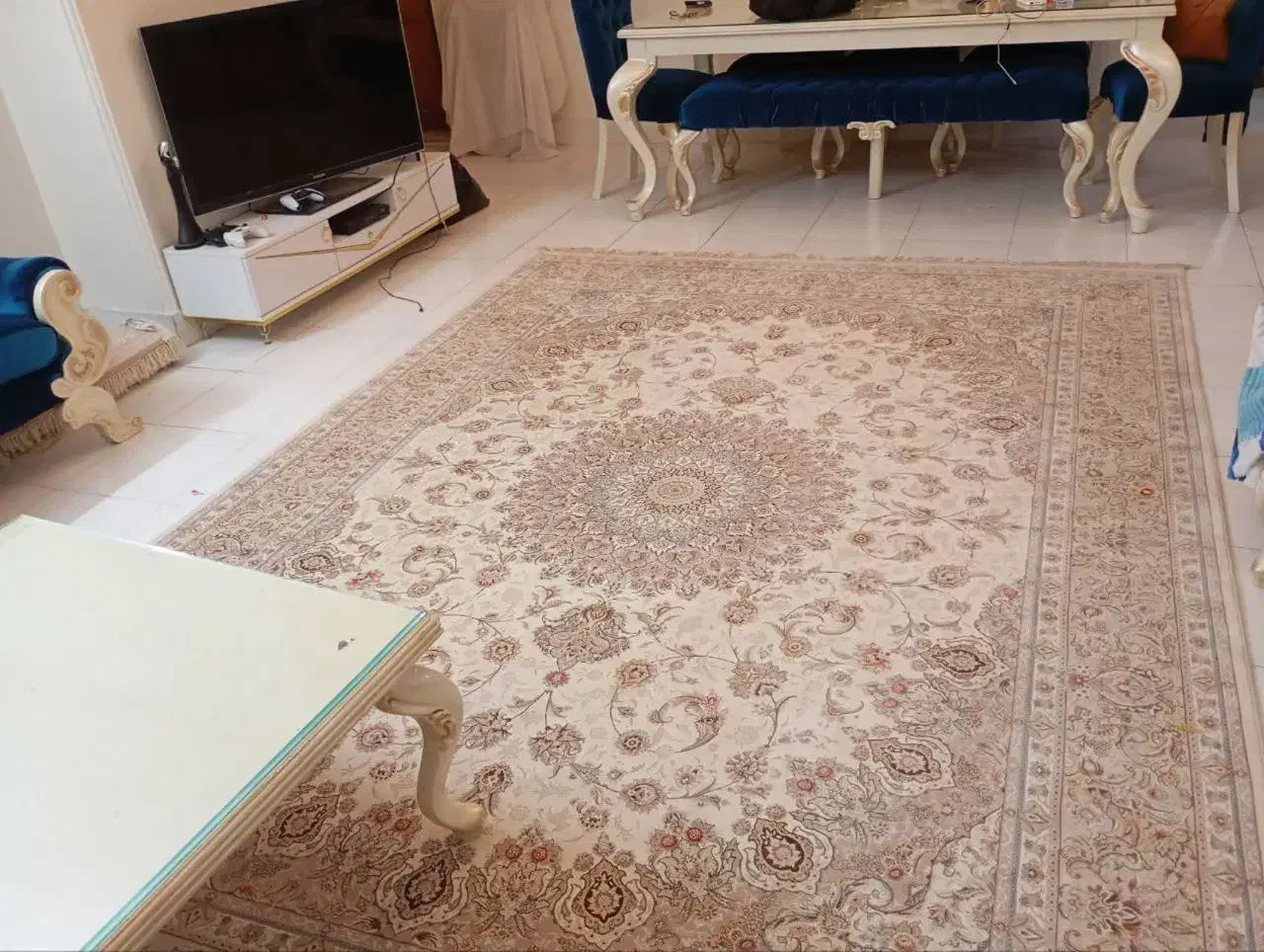 فرش ماشینی با کیفیت ۱۲۰۰شانه در حد نو|فرش|اصفهان, سودان|دیوار