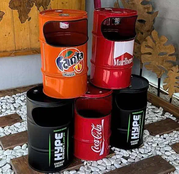 سطل زباله فانتزی بشکه ای - فلزی|کافی‌شاپ و رستوران|هشتگرد, شهرک اداری|دیوار