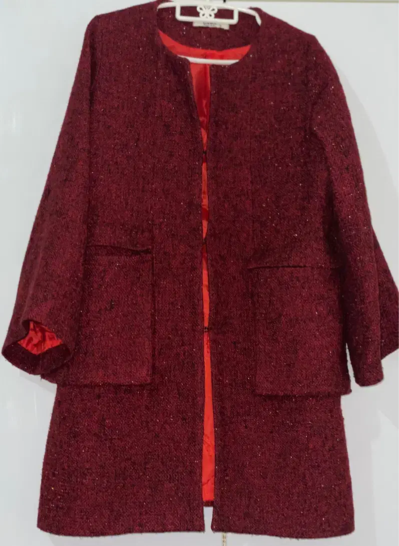 پالتو زرشکی شانل تمام استر|لباس|مراغه, |دیوار