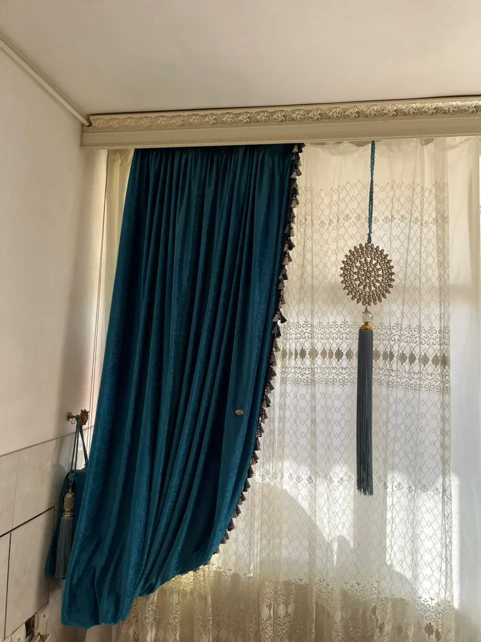 پرده سلطنتی مخمل|پرده، رانر، رومیزی|اصفهان, قائمیه|دیوار